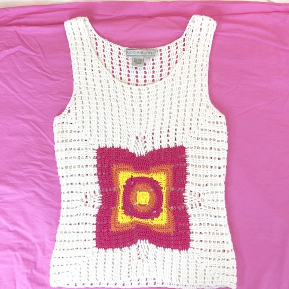 2 for $10 🛍️ Boho Festival Crochet Top L